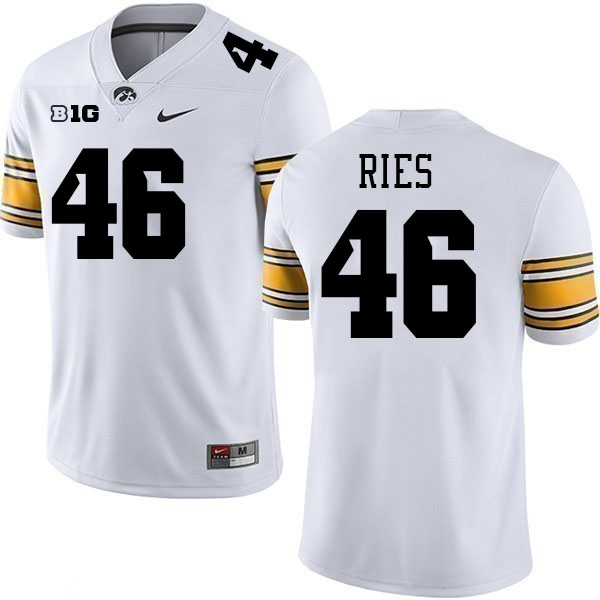 Men #46 Preston Ries Iowa Hawkeyes College Football Jerseys Stitched-White